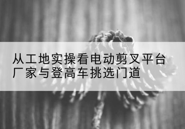 察布查尔电动剪叉升降平台厂家-从工地实操看电动剪叉平台厂家与登高车挑选门道